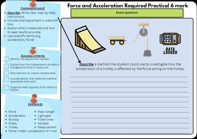 Acceleration Required Practical worksheet