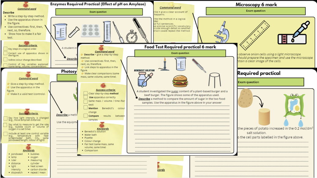 Preview of Biology Paper 1 Required Practicals Bundle