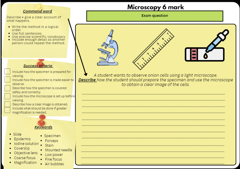Preview of GradeUpScience Microscopy Required Practical worksheet