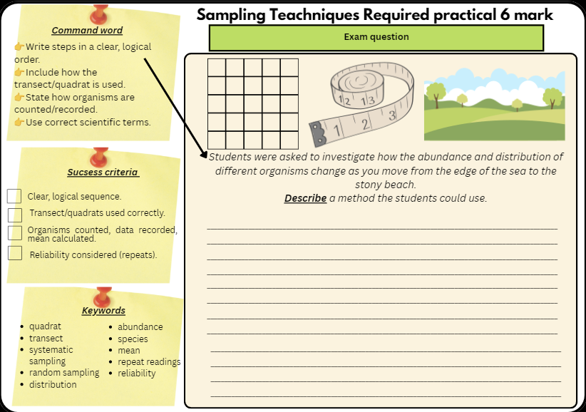 Transect Line Required Practical worksheet